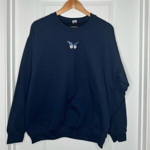 Blue Butterfly Crewneck
